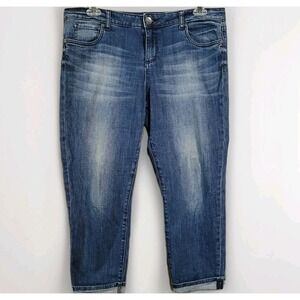 Kut from the Kloth Catherine Slim Boyfriend Jean 14x25 Mid Rise Dark Wash Cuffed